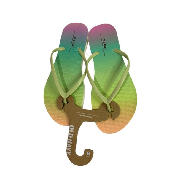 Size 8 Old Navy Womens Rainbow Flip Flops New Sandals - Picture 5 of 8